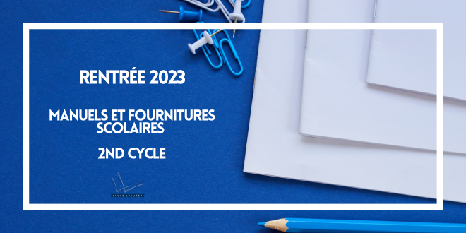 manuels et fournitures 2023 2024 2nd cycle