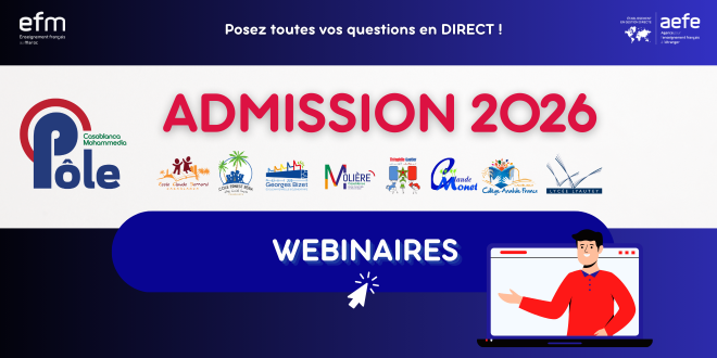 WEBINAIRES admission 2026 pôle casablanca Mohammedia